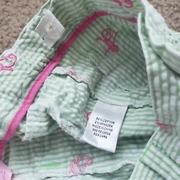 Lilly Pulitzer Blue Seersucker Tiger Pants Girls PERFECT SHAPE SZ 7 - Picture 4 of 5